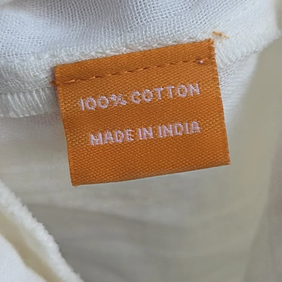 Oliphant V-Neck Roll Sleeve Mini Dress Bahama White Ecru Size XL - Picture 6 of 7